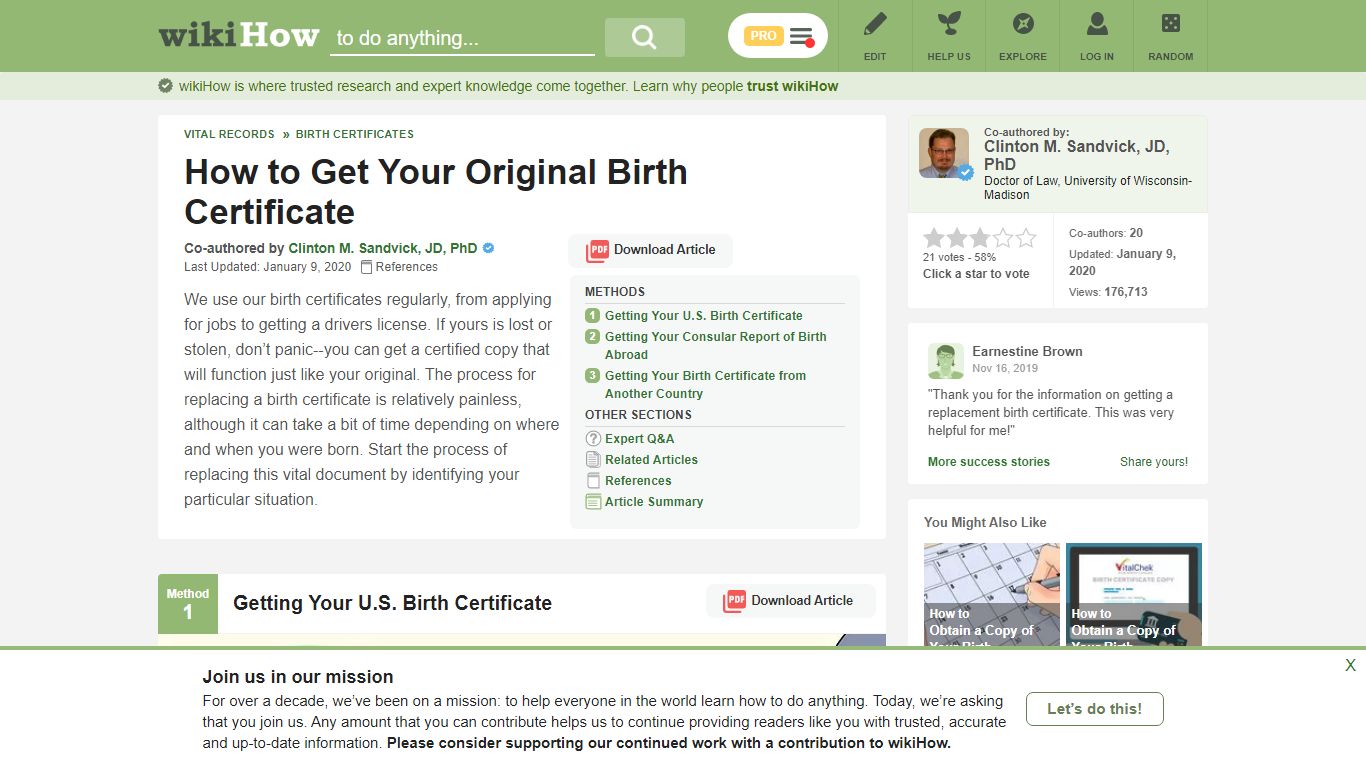 How to Get Your Original Birth Certificate - wikiHow